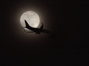 Jet Across the Super Moon